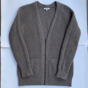 Madewell zip front chunky cardigan XS